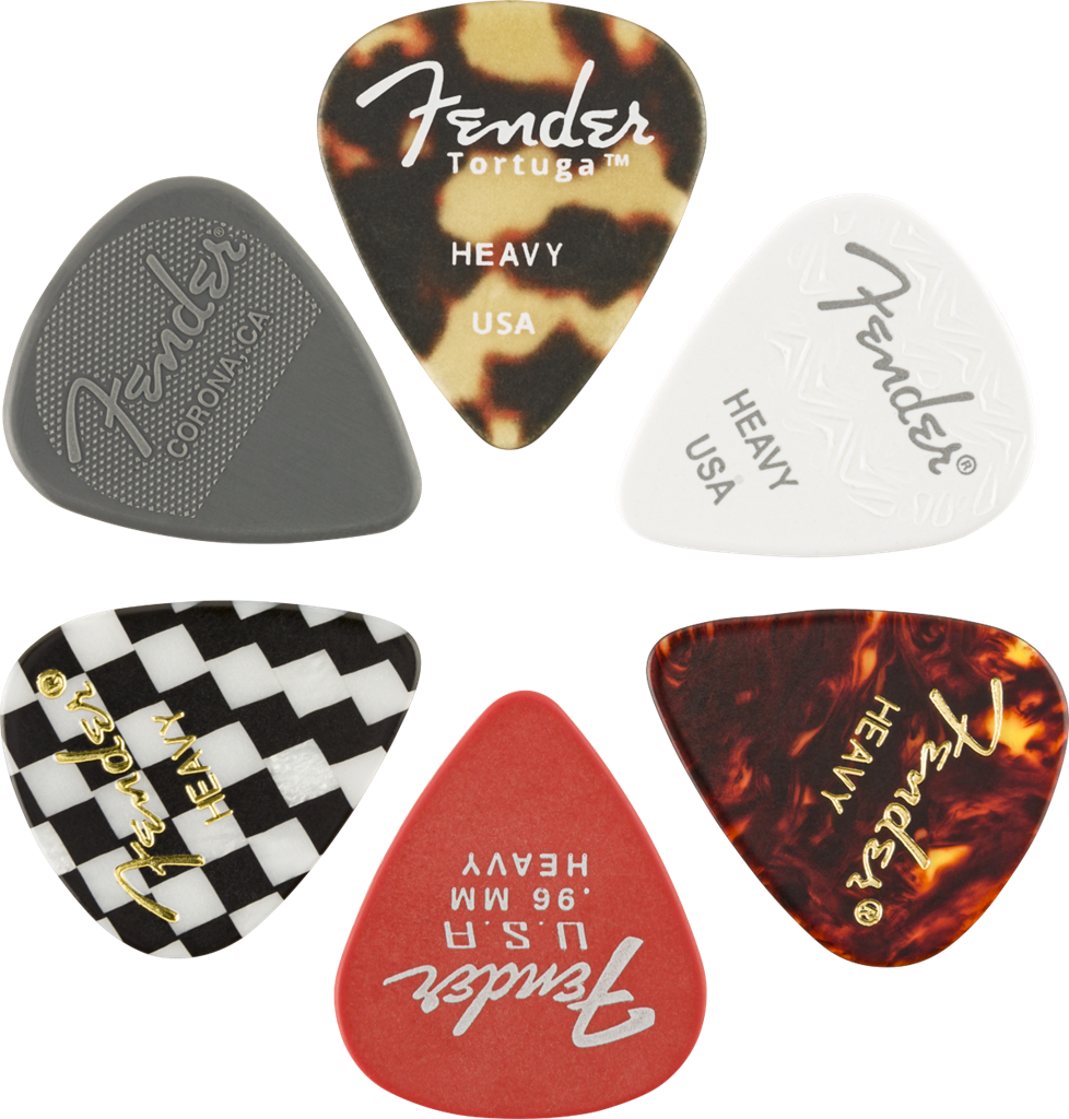 Fender 351 Heavy Material Picks Medley x6