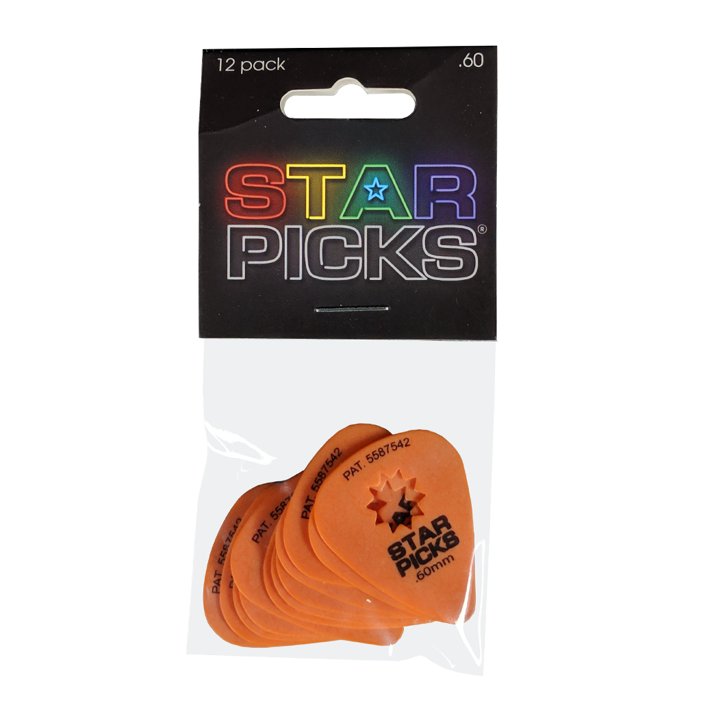 The Everly Brothers Star Picks, 0.60mm, Orange, 12-Pack