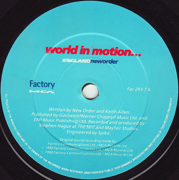 Englandneworder - World In Motion... - Vinyl 7", 45 RPM, Single, UK 1990 (USED VG+)