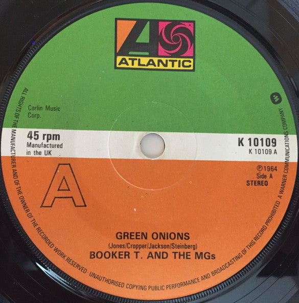Booker T. & The M.G.s - Green Onions - Vinyl 7", 45 RPM, Single, Reissue, Stereo, UK 1979 (USED VG+)