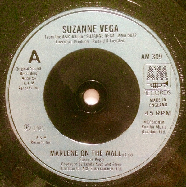 Suzanne Vega – Marlene On The Wall - Vinyl 7", 45 RPM, Single, Reissue, Red & White Sleeve, UK 1986 (USED VG+)