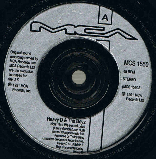 Heavy D & The Boyz – Now That We Found Love - Vinyl 7", 45 RPM, Single, Stereo, UK 1991 (USED VG)