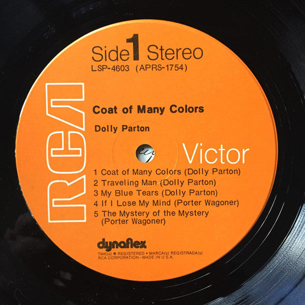 Dolly Parton - Coat Of Many Colors - Vinyl LP, Album, Stereo, US 1971 (USED NM)