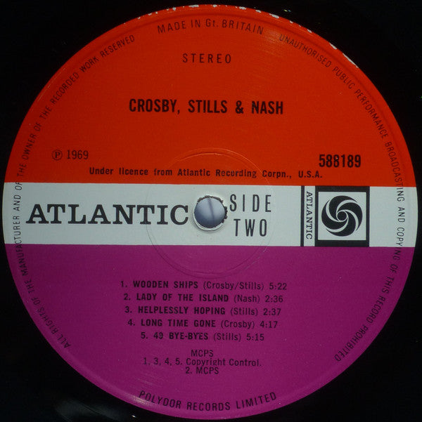 Crosby, Stills & Nash - Crosby, Stills & Nash - Vinyl LP, Album, Stereo, Gatefold, UK 1969 (USED VG+)