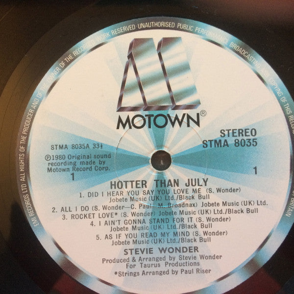 Stevie Wonder - Hotter Than July - Vinyl LP, Album, UK 1980 (USED VG+)