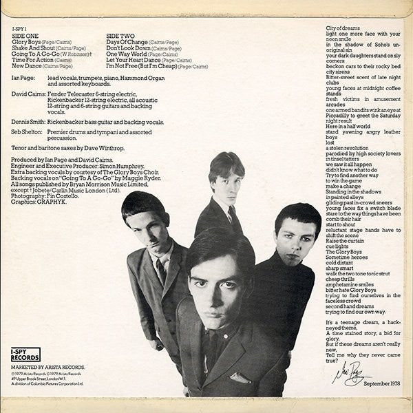 Secret Affair - Glory Boys - Vinyl LP, Album, UK 1979 (USED NM)