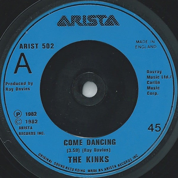 The Kinks - Come Dancing - Vinyl 7", 45 RPM, Single, Blue Injection Labels, UK 1982 (USED VG+)