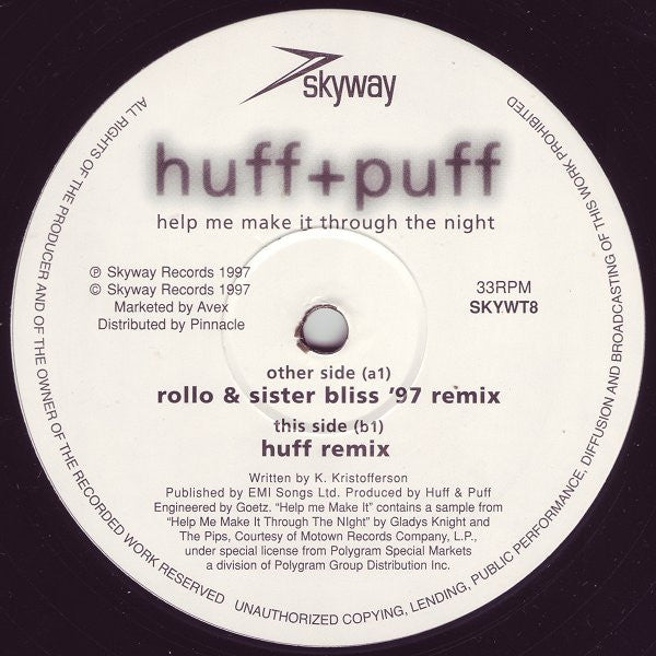 Huff + Puff – Help Me Make It ('97 Remixes) - Vinyl 12", 33 ⅓ RPM, UK 1997 (USED NM)
