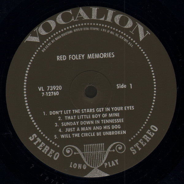 Red Foley - Memories - Vinyl LP, Album, Stereo, 1971 (USED VG+)