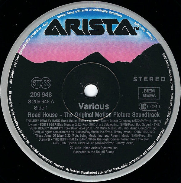 Various – Road House - The Original Motion Picture Soundtrack - Vinyl LP, Album, UK 1989 (USED G+)