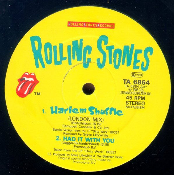 The Rolling Stones - Harlem Shuffle - Vinyl 12", 45 RPM, Single, 1986 UK (USED VG+)