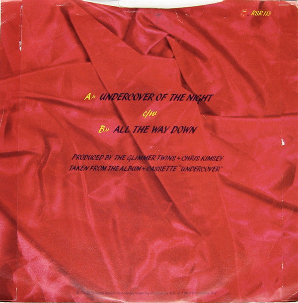The Rolling Stones – Undercover Of The Night - Vinyl 7", 45 RPM, Single, UK 1983 (USED VG+)
