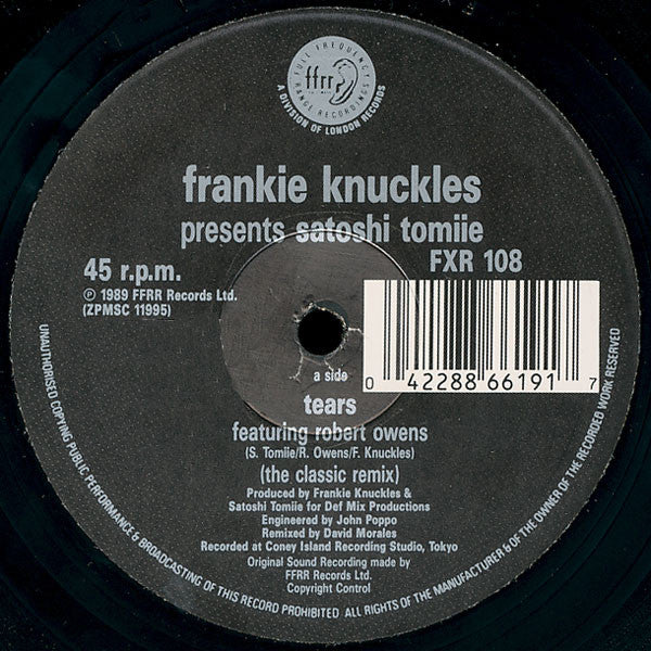 Frankie Knuckles Presents Satoshi Tomiie – Tears (The Classic Remix) - Vinyl 12", 45 RPM, UK 1989 (USED VG+)