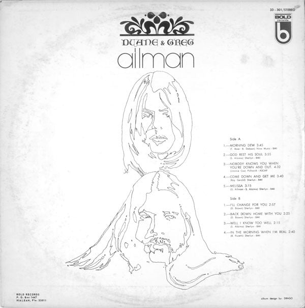Duane & Greg Allman – Duane & Greg Allman - Vinyl LP, Album, Stereo, US 1972 (USED VG+)