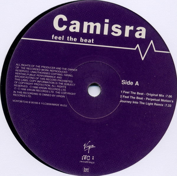 Camisra – Feel The Beat - Vinyl 12", 33 ⅓ RPM, UK 1998 (USED NM)