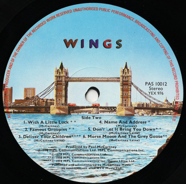 Wings – London Town - Vinyl LP, Album, Stereo, UK 1978 (USED VG+)
