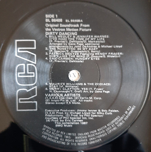 Various – Dirty Dancing (Original Soundtrack From The Vestron Motion Picture) - Vinyl LP, Album, Compilation, UK 1987 (USED VG+)