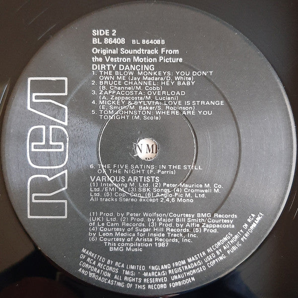 Various – Dirty Dancing (Original Soundtrack From The Vestron Motion Picture) - Vinyl LP, Album, Compilation, UK 1987 (USED VG+)
