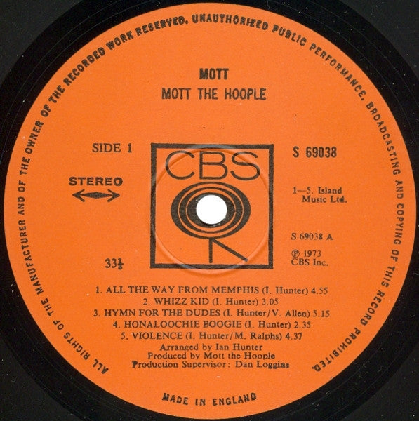Mott The Hoople - Mott - Vinyl LP, Album, Stereo, Gatefold, UK 1973 (USED VG+)