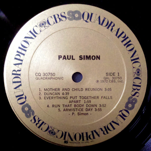 Paul Simon - Paul Simon Quadraphonic - Vinyl LP, Album, 1972 (USED VG+)
