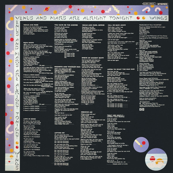 Wings - Venus And Mars - Vinyl LP, Album, Stereo, UK 1975 (USED VG+)