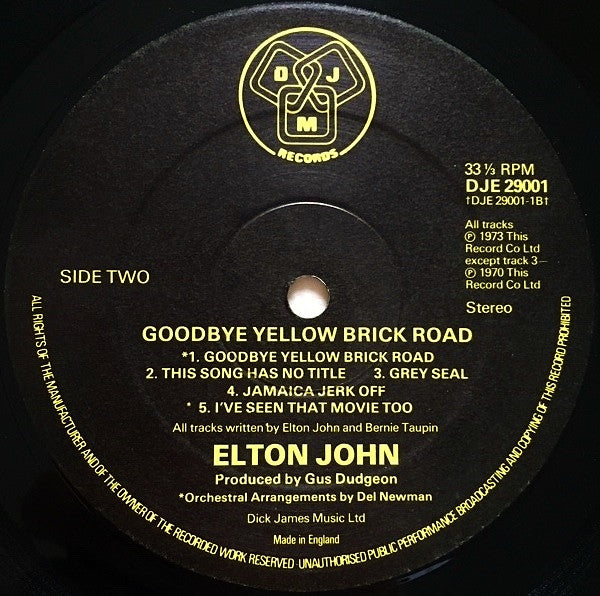 Elton John – Goodbye Yellow Brick Road - 2 × Vinyl LP, Album, Reissue, Tri-fold, UK 1976 (USED NM)