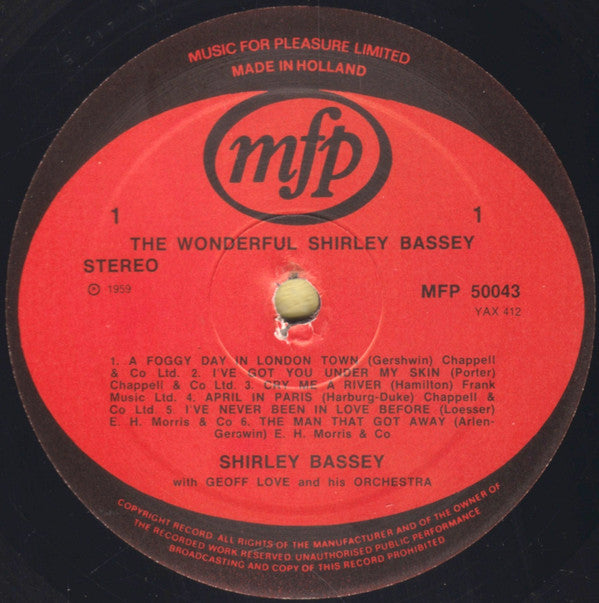 Shirley Bassey – The Wonderful Shirley Bassey - Vinyl LP, Album, Reissue, Stereo (USED VG+)