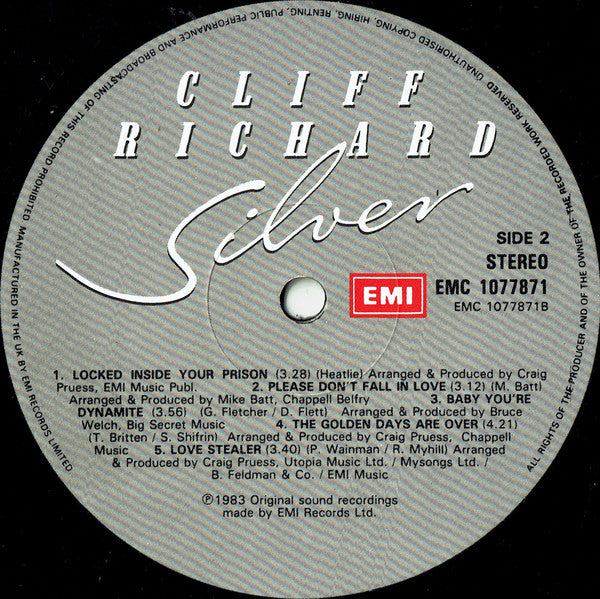 Cliff Richard - Silver - Vinyl LP, Album, Stereo, UK 1983 (USE NM)