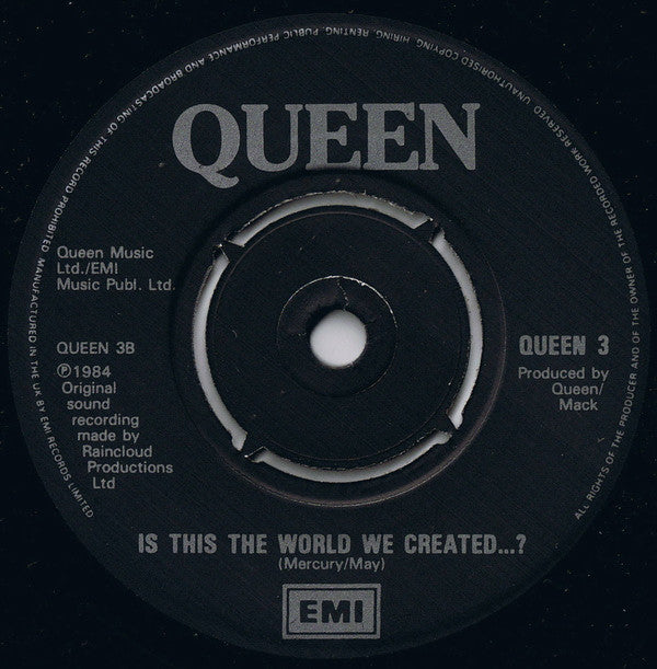 Queen – It's A Hard Life - Vinyl 7", 45 RPM, Single, Black Labels, UK 1984 (USED VG+)
