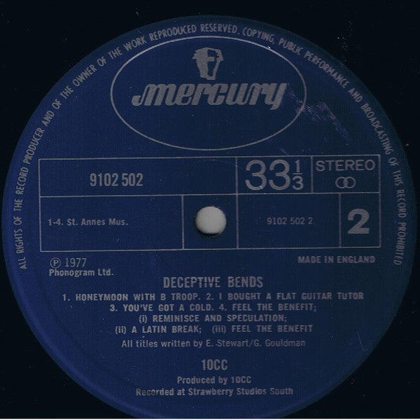 10cc – Deceptive Bends - Vinyl LP, Album, Stereo, Gatefold, UK 1977 (USED VG)
