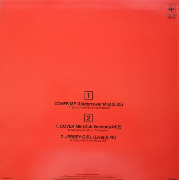 Bruce Springsteen – Cover Me (Undercover Mix) - Vinyl 12", 45 RPM, Maxi-Single, Stereo, 1984 (USED VG+)