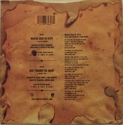 Bon Jovi - Wanted Dead Or Alive - Vinyl 7", 45 RPM, Single, Stereo, UK 1987 (USED NM)