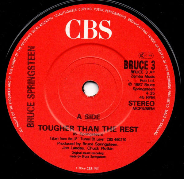 Bruce Springsteen – Tougher Than The Rest - Vinyl 7", 45 RPM, Single, Stereo, UK 1988 (USED VG+)