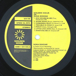 Nina Simone – Golden Hour Of Nina Simone - Vinyl LP, Compilation, Stereo, UK 1973 (USED VG+)
