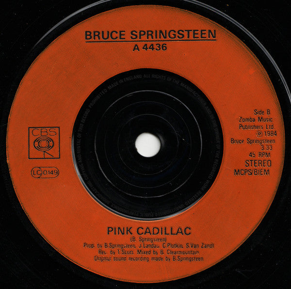 Bruce Springsteen – Dancing In The Dark - Vinyl 7", 45 RPM, Single, Stereo, Orange Injection Labels, UK 1984 (USED NM)