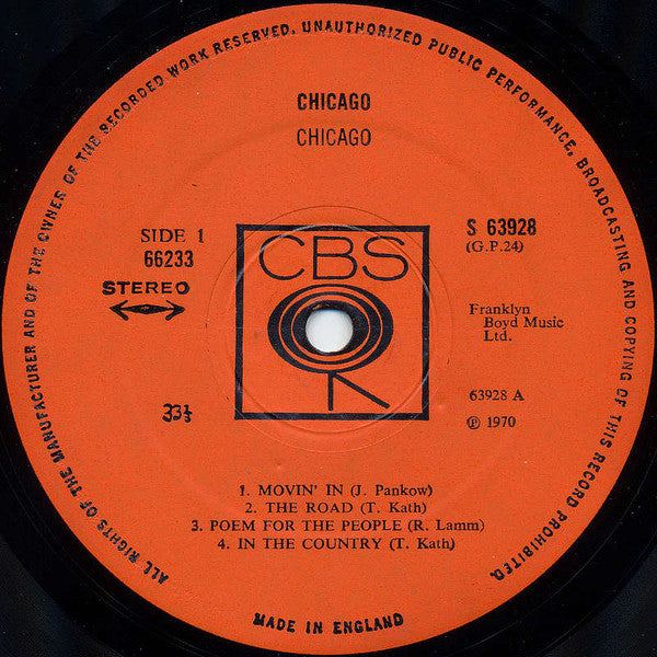 Chicago - Chicago - 2 × Vinyl LP, Album, Stereo, Gatefold, UK 1970 (USED VG+)