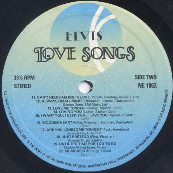 Elvis Presley – Elvis Love Songs (20 Original Songs) - Vinyl LP, Compilation, UK 1979 (USED VG)