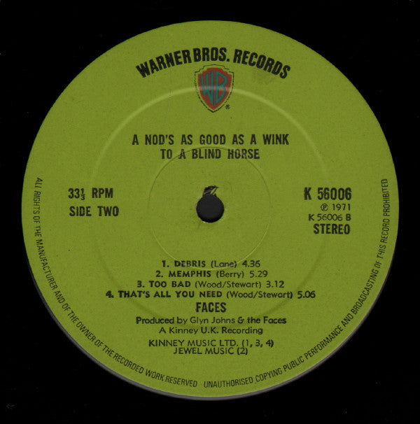 Faces – A Nod's As Good As A Wink...To A Blind Horse - Vinyl LP, Album, UK 1971 (USED VG+)