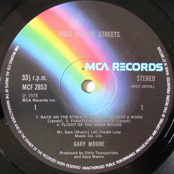 Gary Moore - Back On The Streets - Vinyl LP, Album, Stereo, UK 1978 (USED VG+)