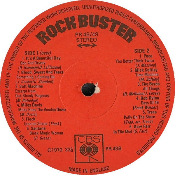 Various - Rock Buster - 2 × Vinyl LP, Compilation, Gatefold, UK 1970 (USED VG+)