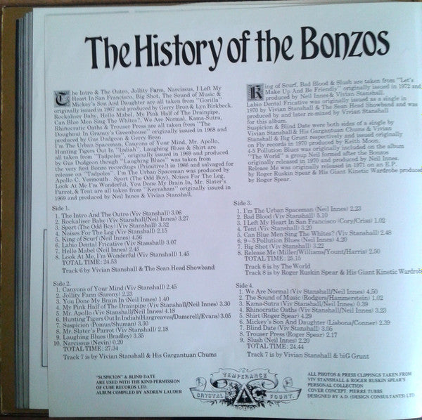 The Bonzo Dog Band - The History Of The Bonzos - 2 × Vinyl LP, Compilation, Stereo, UK 1974 (USED VG+)