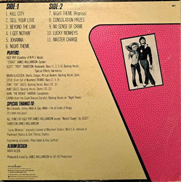 Iggy Pop & James Williamson - Kill City - Vinyl LP, Album, UK 1978 (USED VG+)