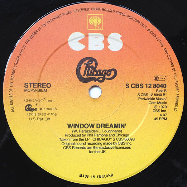 Chicago – Street Player / Window Dreamin' - Vinyl 12", 45 RPM, Single, UK 1979 (USED VG)