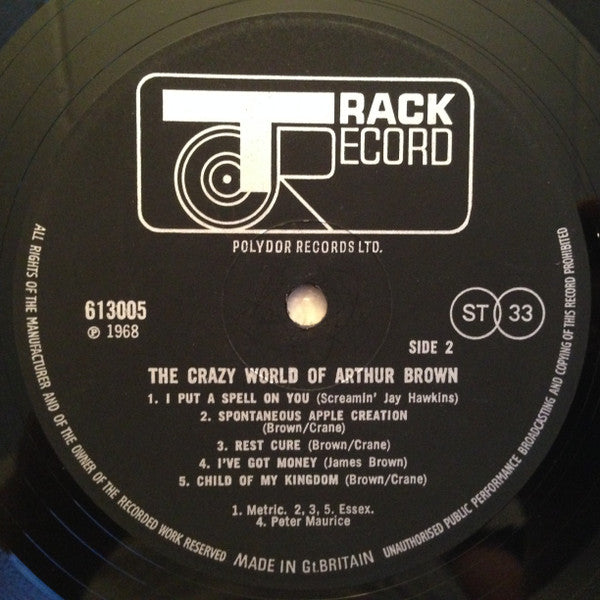 The Crazy World Of Arthur Brown – The Crazy World Of Arthur Brown - Vinyl LP, Album, Stereo, UK 1968 (USED VG+)