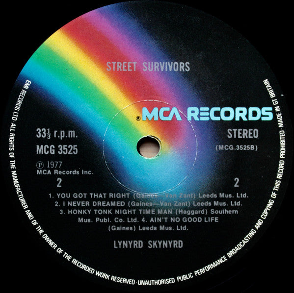 Lynyrd Skynyrd – Street Survivors - Vinyl LP, Album, Stereo, UK 1977 (USED VG+)