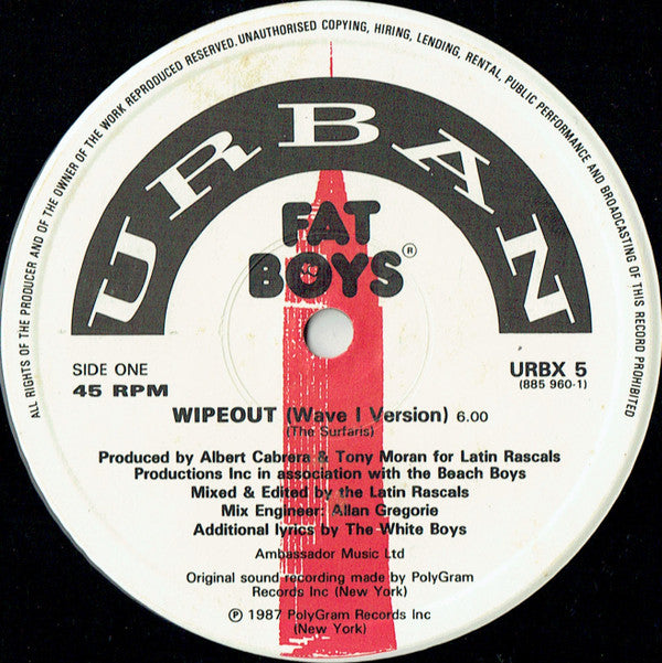 Fat Boys And The Beach Boys – Wipeout! - Vinyl 12", 45 RPM, Single, UK 1987 (USED VG+)
