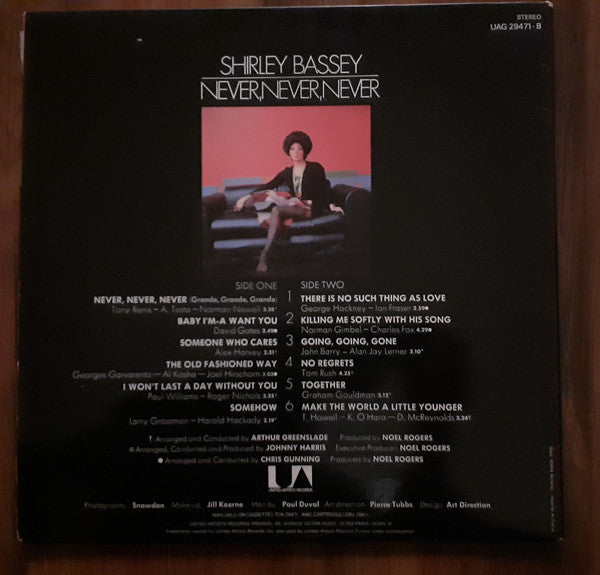 Shirley Bassey – Never Never Never - Vinyl LP, Album, Gatefold, France 1973 (USED VG+)
