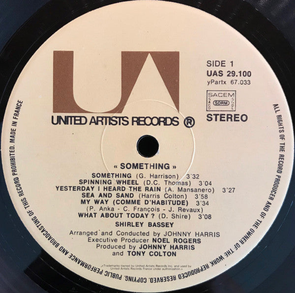 Shirley Bassey – Something - Vinyl LP, Album, Reissue (USED NM)