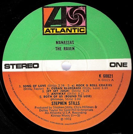 Stephen Stills, Manassas – Manassas - 2 × Vinyl LP, Album, UK 1972 (USED VG)