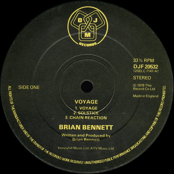Brian Bennett - Voyage (A Journey Into Discoid Funk) - Vinyl LP, Album, UK 1978 (USED NM)